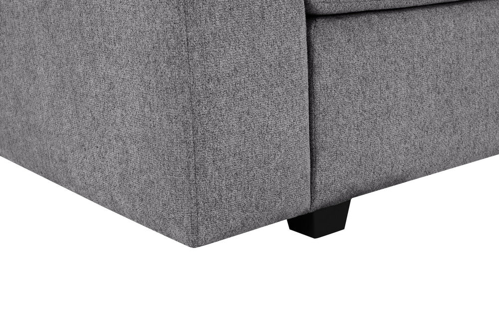 English Elm Samara 137"W Gray Chenille Sectional Sofa with Right-Facing Chaise, Underseat Storage & Plush Pillows B061S00874