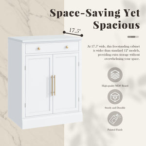 English Elm Topmax Freestanding Modern Kitchen Pantry Cabinet With Adjustable Shelves & Drawer N717P221574K-GIGA