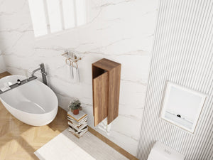 English Elm 12 Inch Wall Mounted Storage Cabinet Soft Close Door Ebony Wood Finish Bathroom W1972P457984