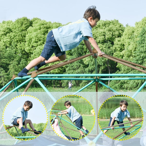 English Elm 13ft Geodesic Steel Climbing Dome with Hammock Holds 7 Kids Rust Proof Outdoor N710P345669E