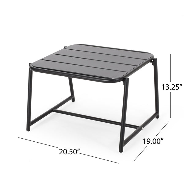 English Elm Christopher Knight Home® - CONRAD Modern Outdoor Chat Set with Powder-Coated Iron Frame, Open Slat Seats for Breezy Comfort Matte Black N775P250736B