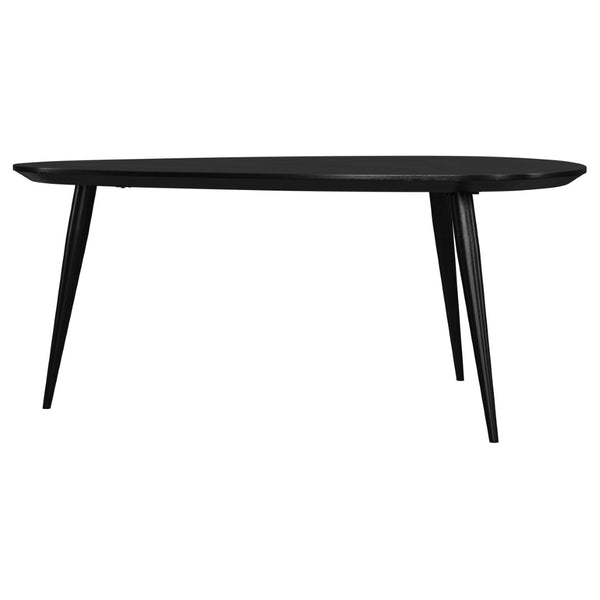 English Elm Xander Retro-Inspired Black Triangular Coffee Table In Solid Mango Wood For Modern Living Spaces B062P378349-GIGA