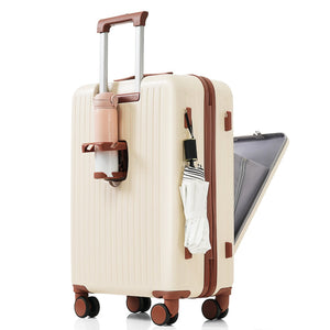 English Elm Luggage 3 Piece Abs Hard Shell Set with Usb Port Front Opening Spinner Wheels N726P268996O