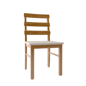 English Elm For Scandinavian Dining Chair with Upholstered Seat and Three-Slat Back — Stylish Wooden Accent, 275LB Capacity Teak W395P316332