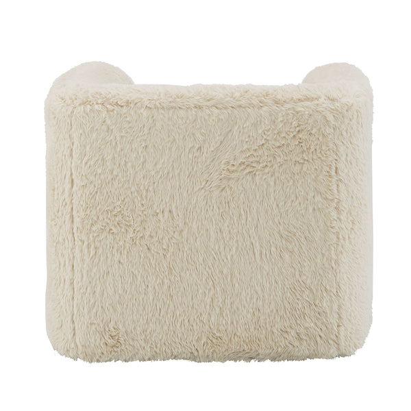 English Elm Upendo Beige Yakety Yak Sand Chair with Swivel — Upholstered Full-Foam Seat, 360° Rotation, Durable Wood Frame B2726P253207