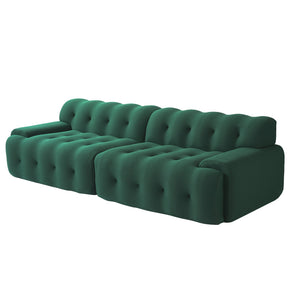 English Elm Bubble Sectional Sofa - Modern 3D-Knitted Loveseat In Green For Stylish Comfort And Relaxation B341S00017