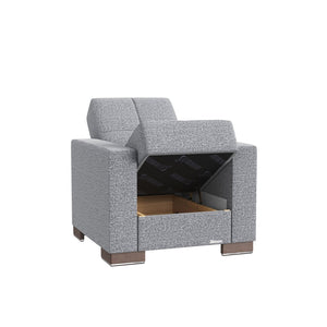 English Elm Primenest Nimbusflow Convertible Armchair With Hidden Storage & Quick-Sleep Function In Grey Chenille B030P286185-GIGA