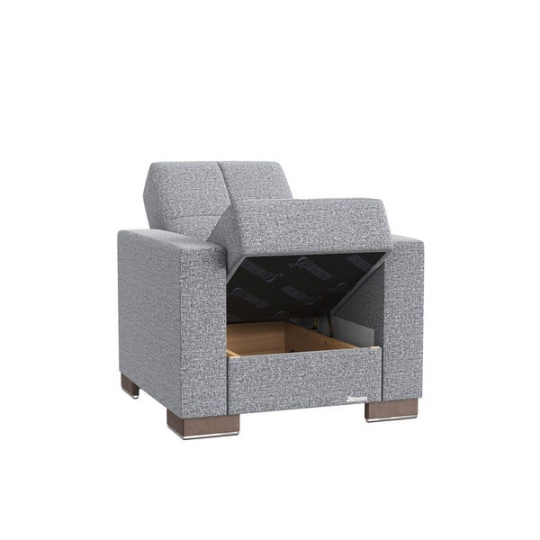 English Elm Primenest Nimbusflow Convertible Armchair With Hidden Storage & Quick-Sleep Function In Grey Chenille B030P286185-GIGA