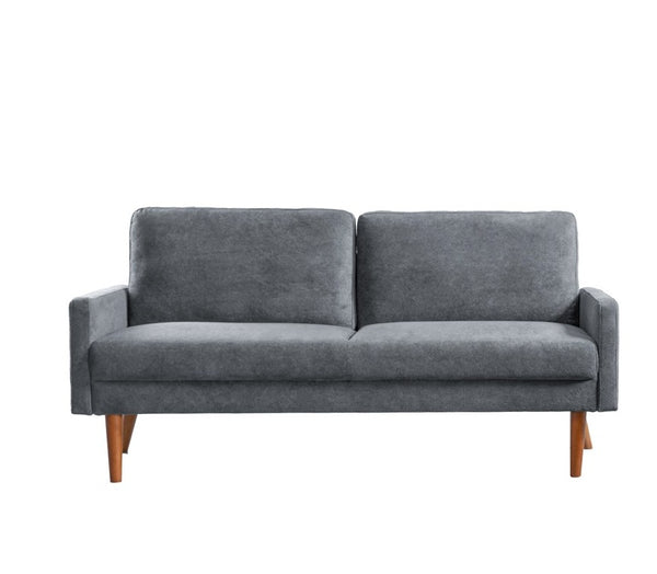 English Elm Velvet Kent 3-Seater Sofa with Plush Upholstery, European Modern-Vintage Design and Durable Build Grey B2735P291967