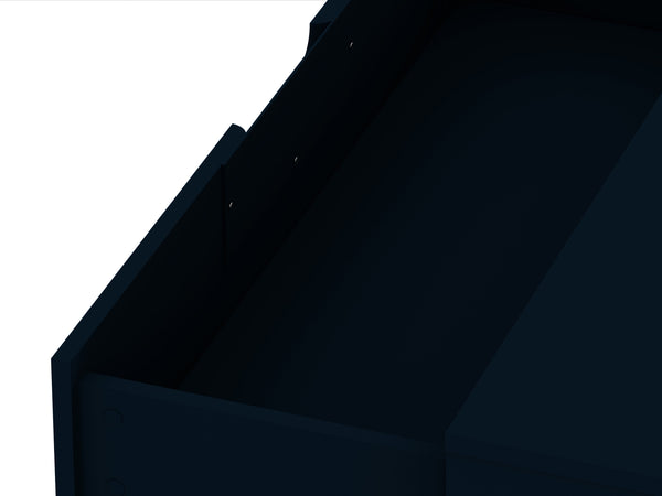 English Elm Rockefeller 35" Dresser with 3 Smooth-Glide Drawers, Metal Splayed Legs, TV-Ready Storage, Anti-Tip Dark Blue B365P398131