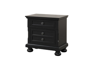 English Elm Meade Chic Nightstand with Felt-Lined Top Drawer, Full-Extension Storage, Durable Wood Veneer Finish Black 30 L x 32.8 W x 21.5 H B078P301542