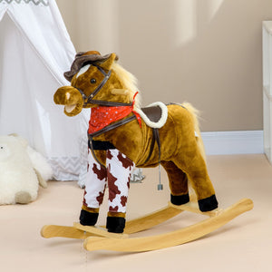 English Elm Qaba Plush Rocking Pony for Toddlers with Sound Effects and Padded Saddle Playroom Fun W2225P217695