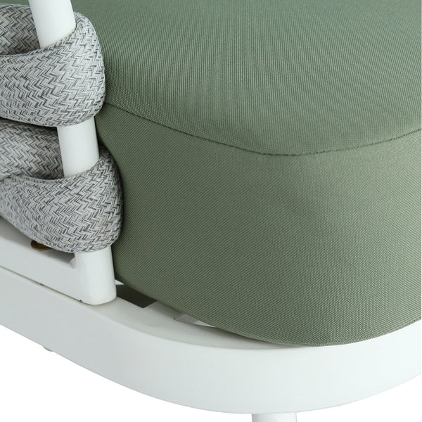 English Elm Christopher Knight Home® - Mariano Hand-Woven Rope Loveseat with Water-Repellent Cushions, Rust-Resistant Aluminum Frame Green,Off White N773P277439G