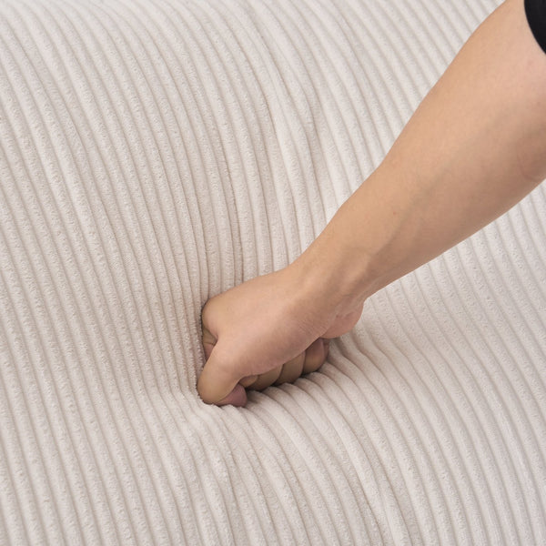 English Elm Boneless U-Shaped Modular Cloud Couch - 113" Grey Corduroy Sofa With No Assembly, Plush Comfort W3401S00007