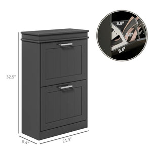 English Elm Slim Shaker Mdf Shoe Cabinet with Tilt Out Drawers for Entryway Hallway Storage T3971P465800