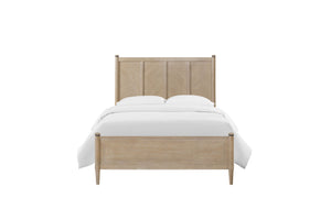 English Elm Queen Lo-Post Bed Sand Finish - Transitional Solid Wood & MDF Frame, Low-Profile Design, Warm Centerpiece B2699S00017