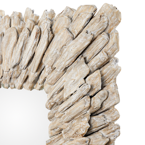 Beachhead Whitewash Rectangular Mirror – Coastal Charm with Distressed Wood and Versatile Style