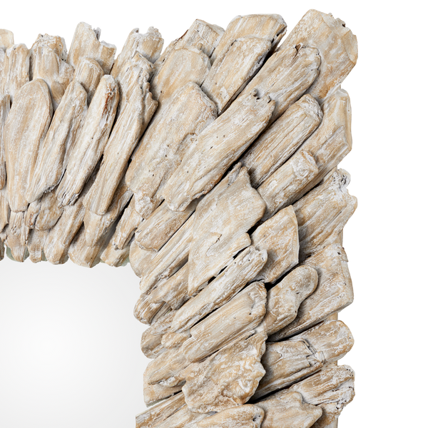 Beachhead Whitewash Rectangular Mirror – Coastal Charm with Distressed Wood and Versatile Style