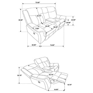 English Elm Franklin Microfiber Reclining Sofa Set with Wall Hugger Design and Tufted Cushioning B062S01587