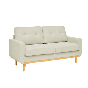 English Elm 67.7" Mid-Century Modern Tufted Upholstered Loveseat Sofa with Solid Wood Legs, Stylish Lounge Piece Cream B343P320253