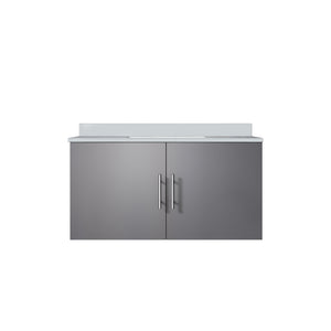 English Elm Dark Grey Bath Vanity With White Quartz Top - Modern Design, Spacious Storage & Easy Installation B2731P258604