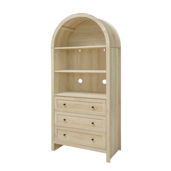 English Elm Arched Modern Farmhouse Pantry Cabinet - Versatile Wood Storage With Adjustable Shelves & Drawers W688P278921