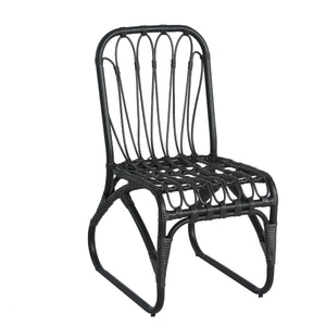 English Elm Christopher Knight Home® - Outdoor Hand-Woven PE Rattan Patio Dining Chairs Set of 2 with Iron Frame 400lb Capacity, No Assembly Required Black+ Gray N762P236169G