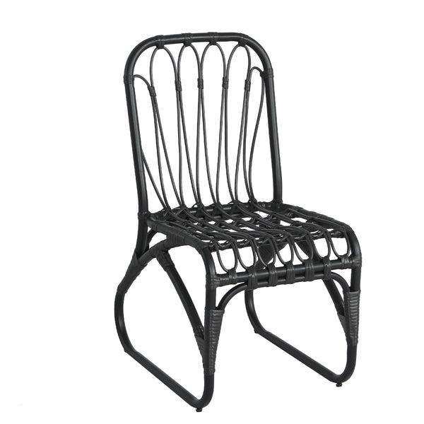English Elm Christopher Knight Home® - Outdoor Hand-Woven PE Rattan Patio Dining Chairs Set of 2 with Iron Frame 400lb Capacity, No Assembly Required Black+ Gray N762P236169G