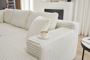 English Elm L-Shaped Modular Sectional Sofa – Effortless Comfort, No Assembly, Plush Corduroy For Living Spaces W2339P294925