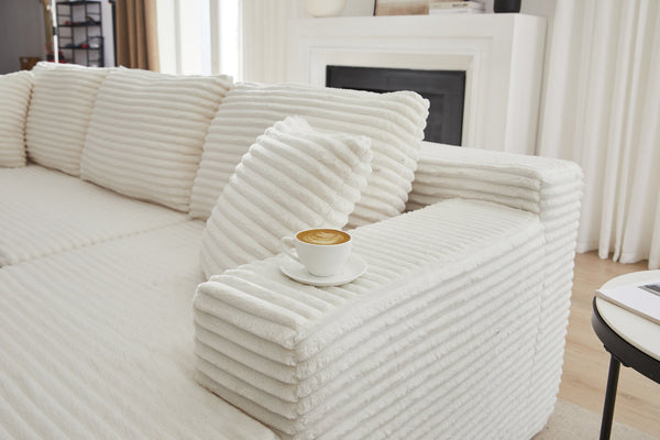 English Elm L-Shaped Modular Sectional Sofa – Effortless Comfort, No Assembly, Plush Corduroy For Living Spaces W2339P294925