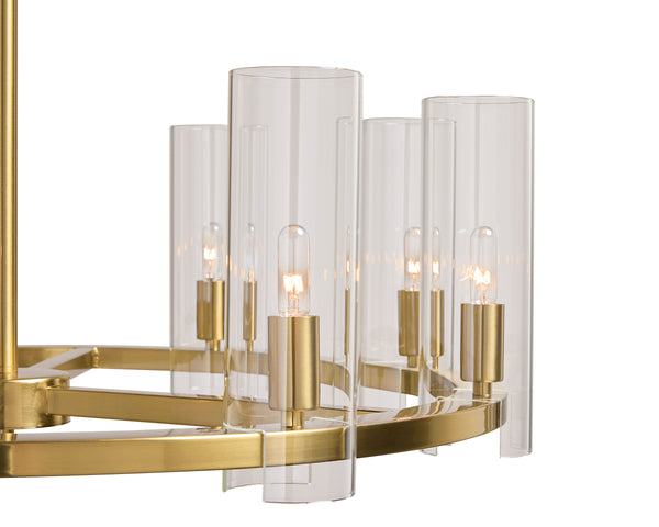Sunpan Clarabelle Chandelier: Elevate Your Home Decor with Timeless Elegance and Stunning Glass Shades Small - 31W x 31D x 62H