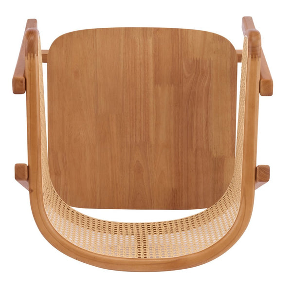 English Elm Rattan Mesh Back Rubberwood Arm Dining Chairs Bohemian Coastal Natural Set of 2 N772P415449N