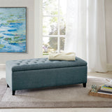 Madison Park Shandra Transitional Tufted Top Soft Close Storage Bench FUR105-0041 Blue