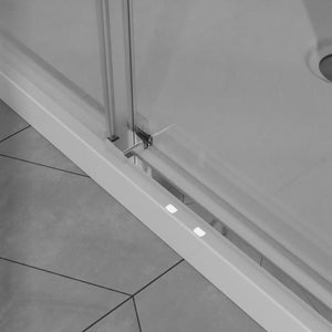 English Elm Goodyo 48"X72" Frameless Sliding Shower Door & Base Combo, Modern Acrylic Shower With Chrome Hardware W1223S00029