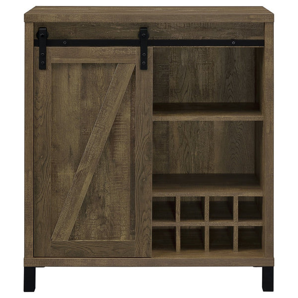 English Elm Arcata Farmhouse Bar Cabinet with Sliding Barn Door Wine Rack and Stemware Storage B062P440252