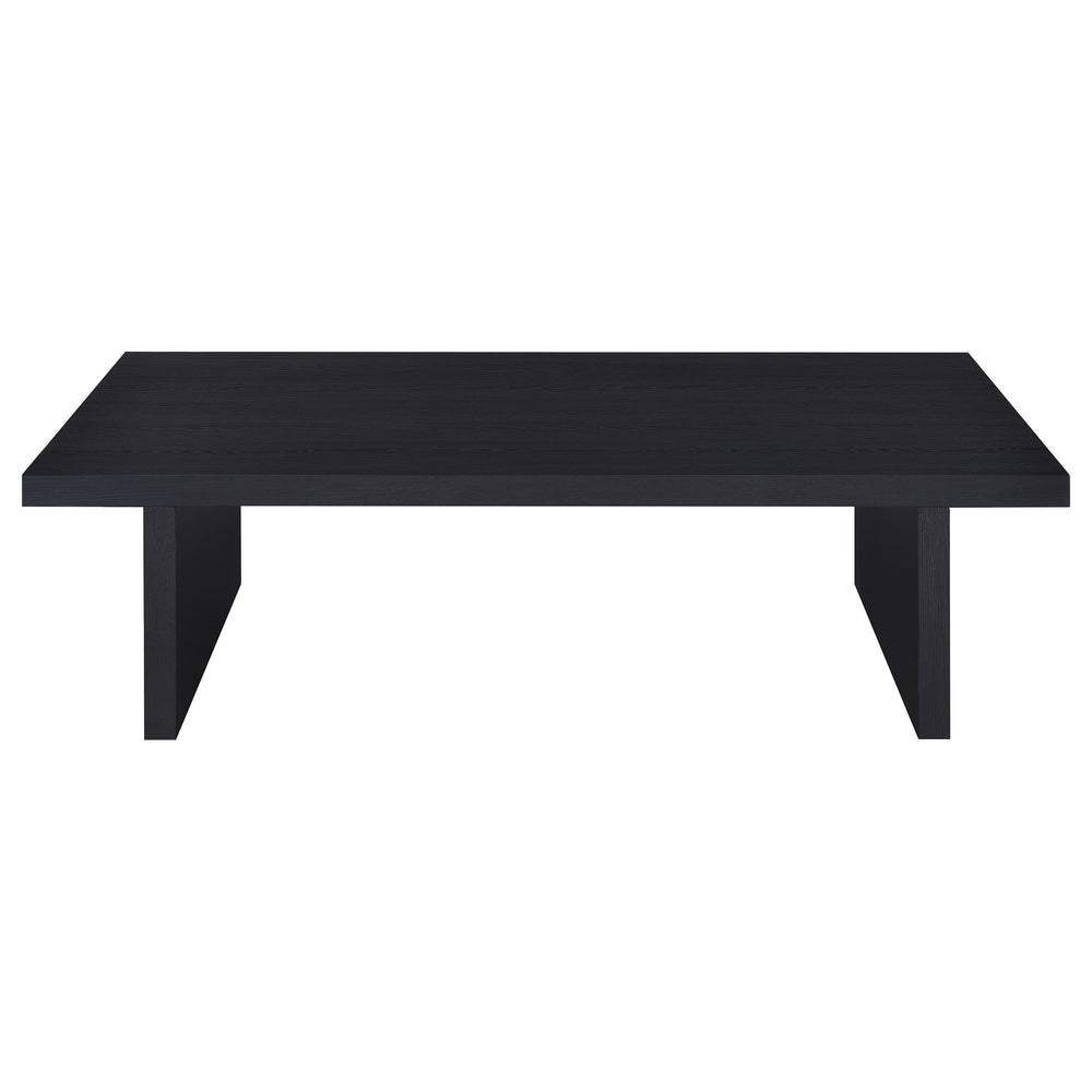 English Elm Caroline Modern 2-Piece Rectangular Coffee & End Table Set in Smooth Black Laminate, Scratch-Resistant Finish B062S01359