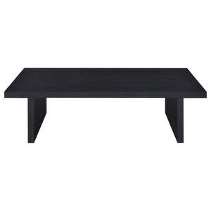 English Elm Caroline Modern 2-Piece Rectangular Coffee & End Table Set in Smooth Black Laminate, Scratch-Resistant Finish B062S01359