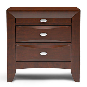 English Elm Cherry Cherry Color Transitional Nightstand with 2 Drawers, Solid/Engineered Wood, Oval Knob Pulls, 25.5"W x25.5"H B2741P357508