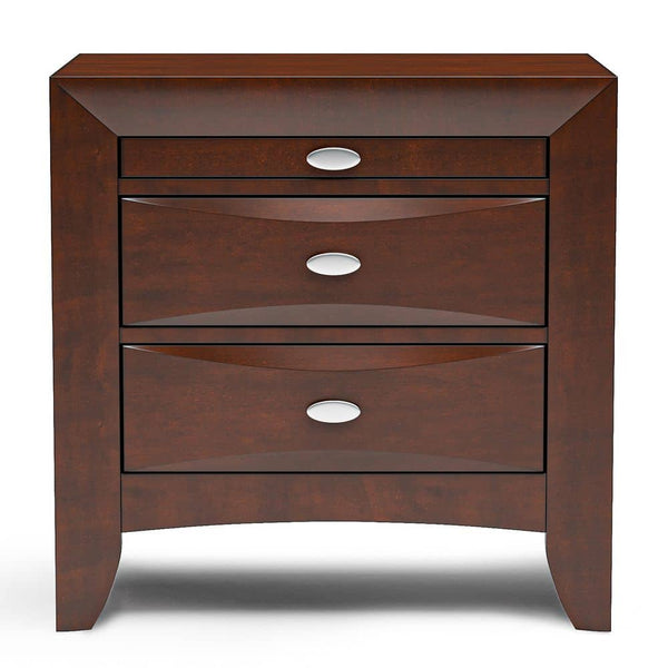 English Elm Cherry Cherry Color Transitional Nightstand with 2 Drawers, Solid/Engineered Wood, Oval Knob Pulls, 25.5"W x25.5"H B2741P357508