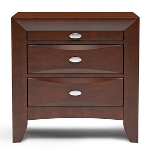 English Elm Contemporary Eastern King Storage Bed Set Cherry Wood Bookcase Headboard Nightstands B2741S00570