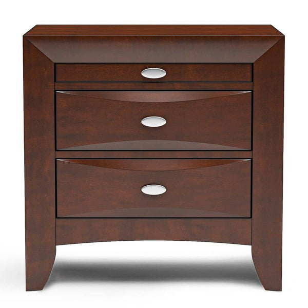 English Elm Contemporary Full Bedroom Set with Bookcase Headboard Storage Drawers Cherry Wood Finish B2741S00569