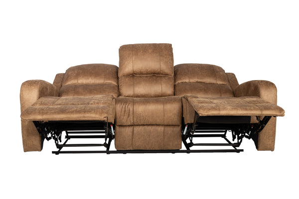 English Elm Recliner Loveseat Manual Motion Two-Seater with Horizontal & Vertical Tufting, Tight Square Arms, Side Handle Recline Comfort Chestnut 80 L x 30 W x 26 H B089P240530