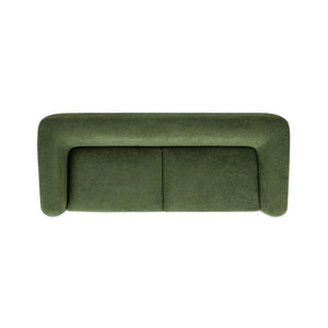 English Elm Jennifer Taylor Home - Alpine 90.5" Sherpa Sofa in Moss Green Teddy Fleece — Deep 24" Seat, Removable Cushions, Oak Legs B2719P280162