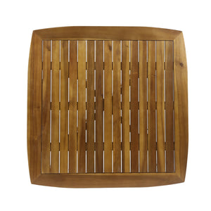 English Elm Christopher Knight Home® - Outdoor Riemer Square Dining Table with Cross-Leg Base, Teak Finish, Water-Resistant Durable Design 62798.00