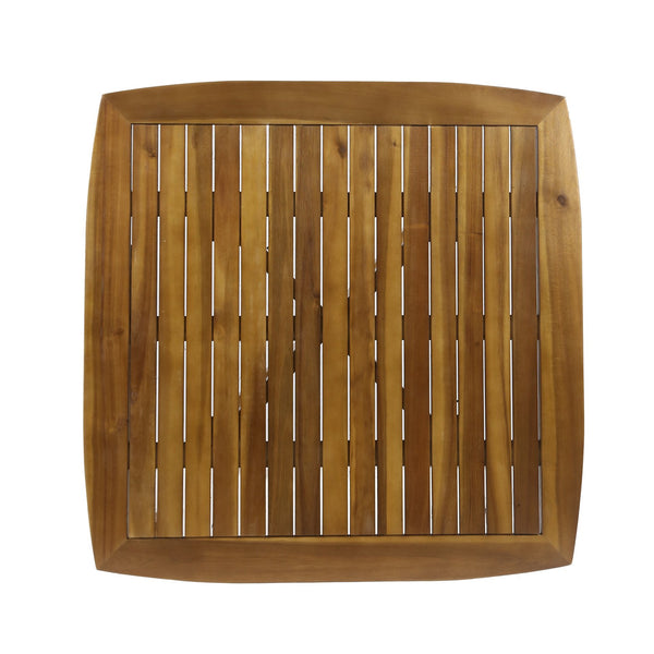 English Elm Christopher Knight Home® - Outdoor Riemer Square Dining Table with Cross-Leg Base, Teak Finish, Water-Resistant Durable Design 62798.00