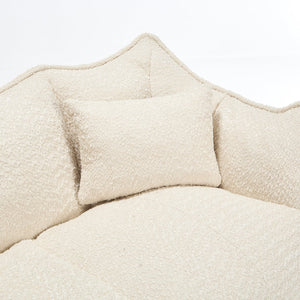 English Elm Soft Plush Foam Beanbag Chair for Two People, Square Recliner Sofa With Superfiber Comfort Embrace Beige W1996P252271