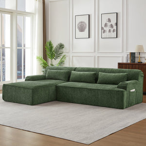 English Elm Chenille L-Shape Oversized Sofa - Plush, No Assembly Minimalist Couch For Living Rooms & Apartments W2339S00068