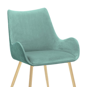 English Elm Avery Mid-century Upholstered Dining Chair with Gold Metal Legs for Modern Interiors B2736P464860