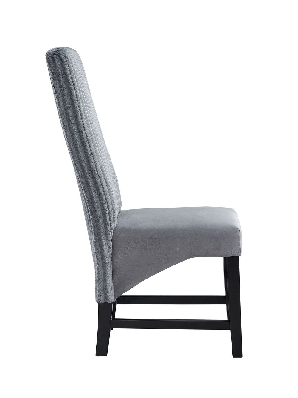 English Elm Kini Plush Gray Corduroy Side Chair Set of 2 with Black Wood Legs — Modern Upholstered Dining Seat, 19" H B2726P266130