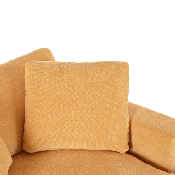 English Elm Mirod Oversized Chaise Lounge with Birch Legs Pillow Back Polyester Upholstered Seating Yellow N760P196662Y